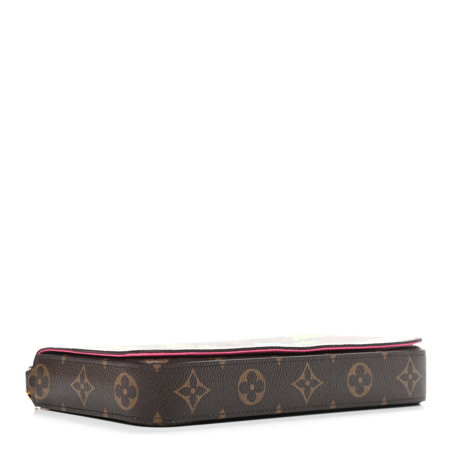 Louis Vuitton Monogram 2021 Christmas Animation Hollywood Pochette Felicie Chain Wallet Fuchsia 5 of 9
