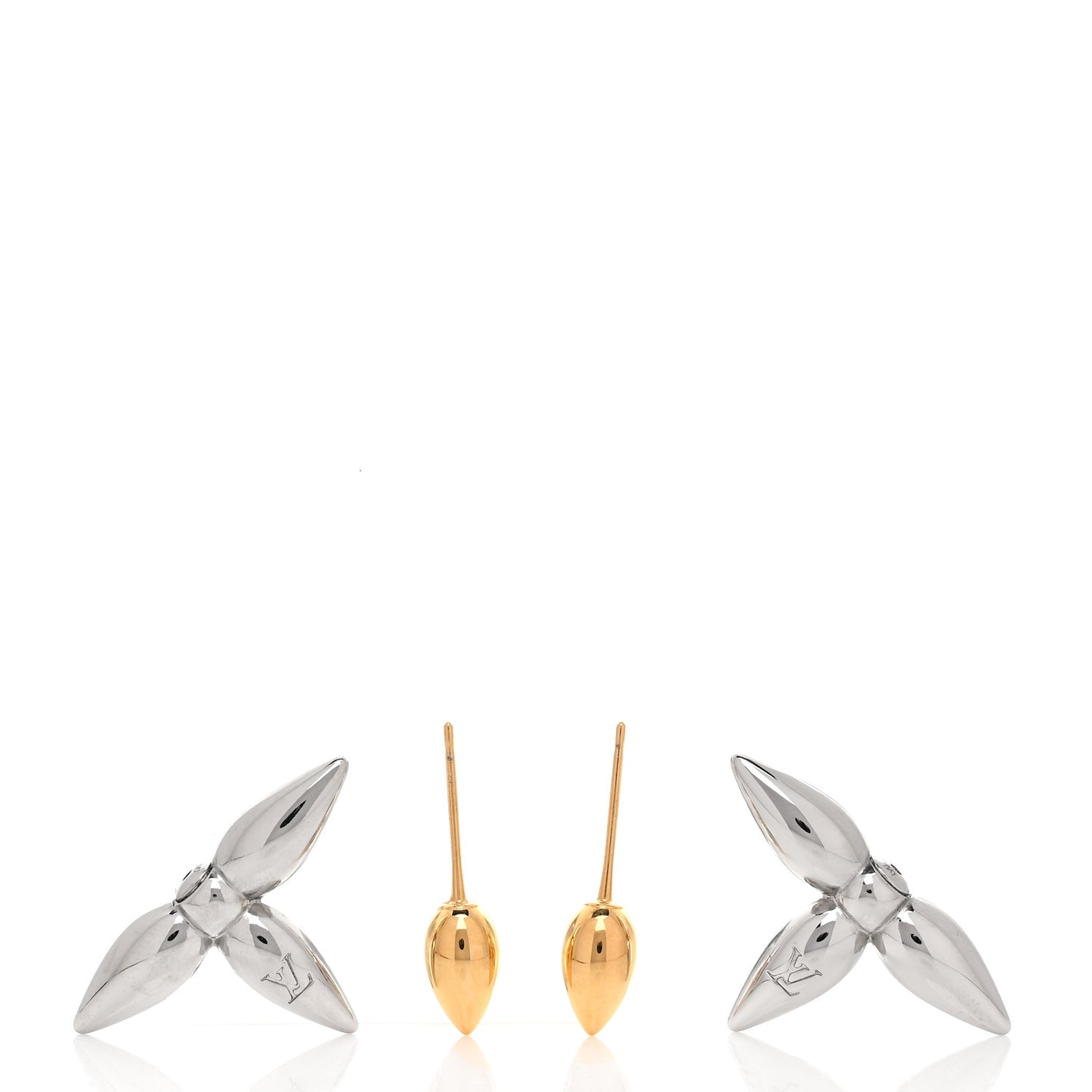 Metal Louisette Earrings Silver Gold