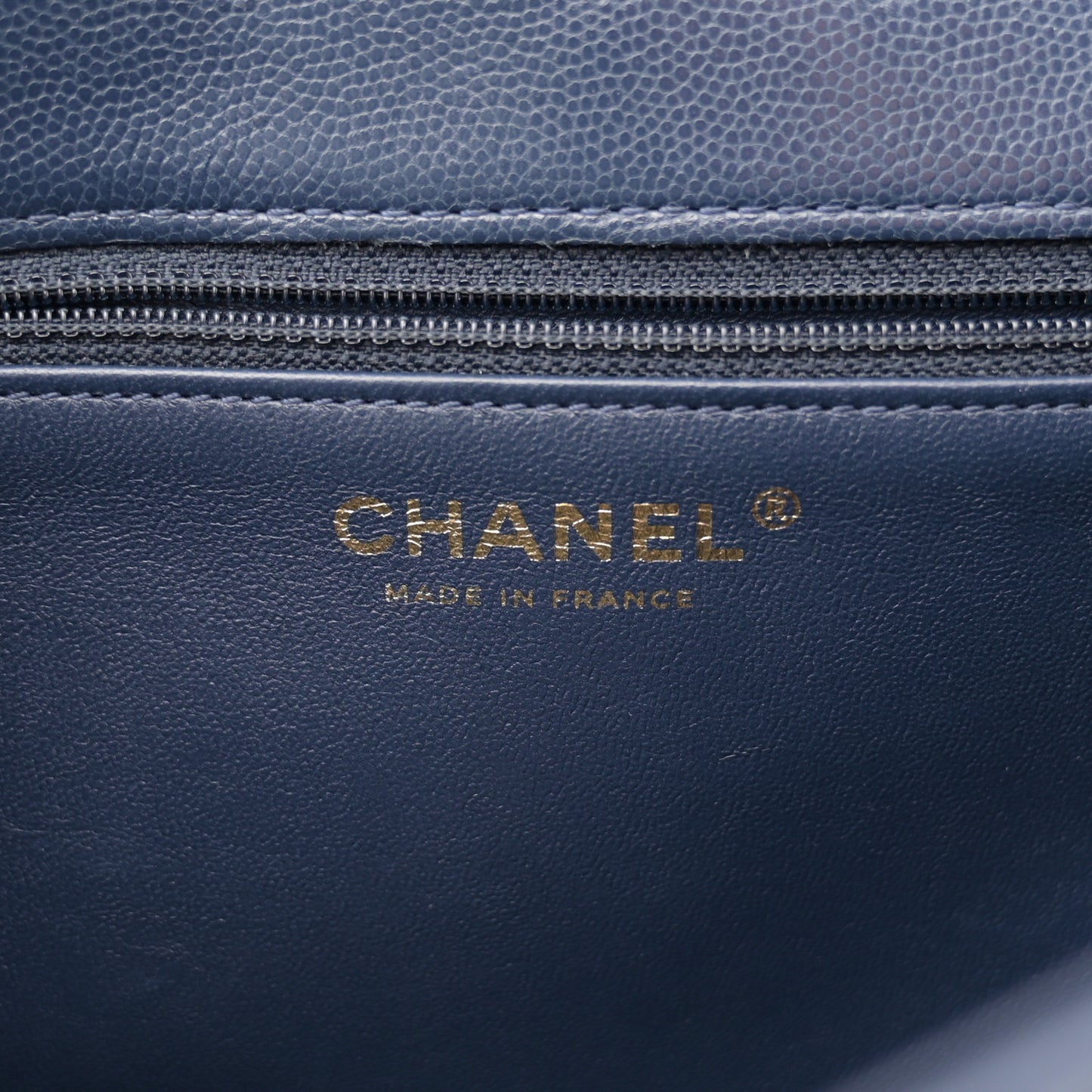 Caviar Quilted Large Sweet Classic Flap Navy Blue