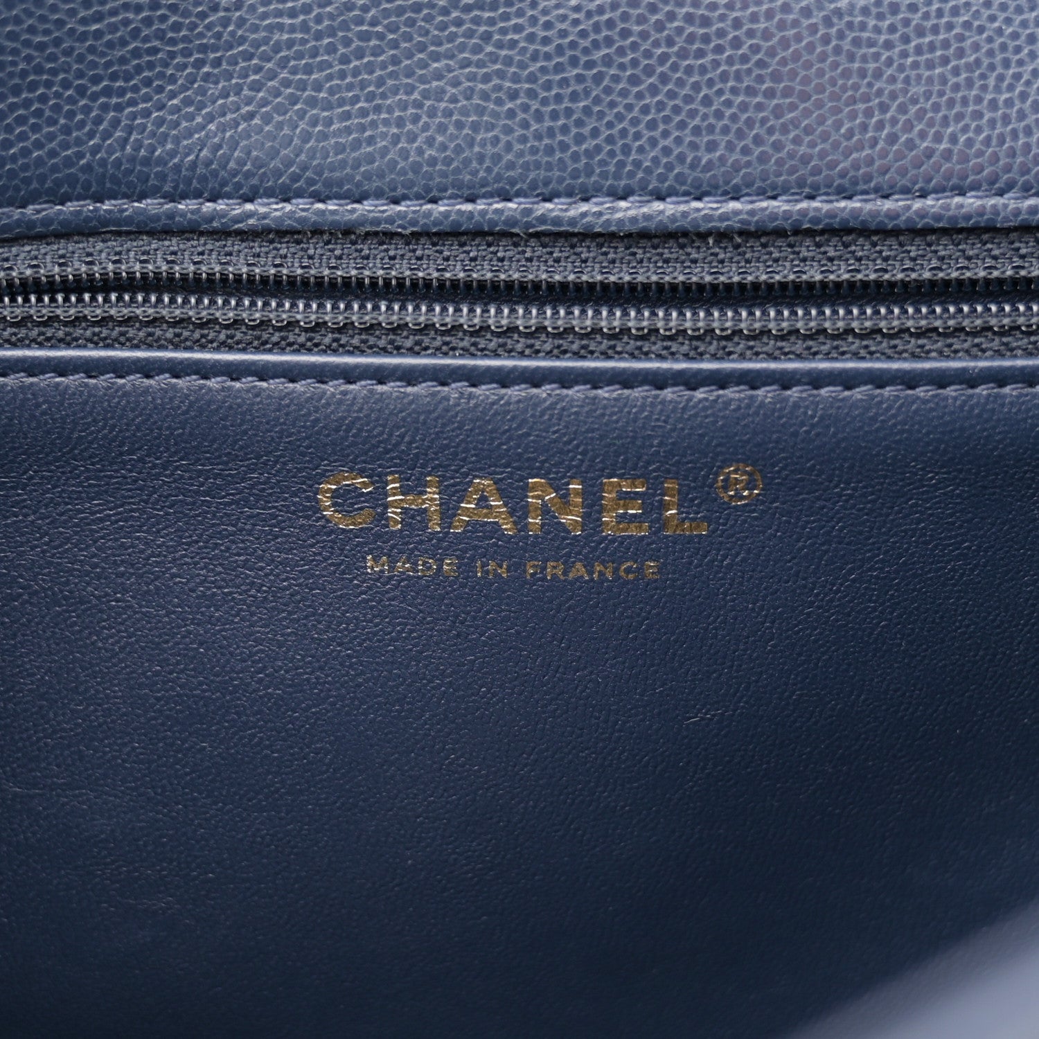 Chanel Caviar Quilted Large Sweet Classic Flap Navy Blue 6 of 11