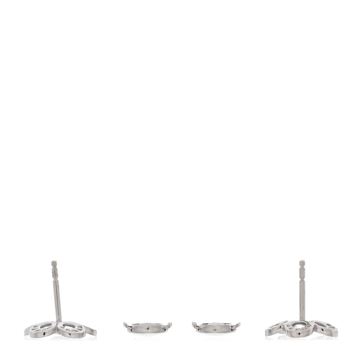 Tiffany Platinum Diamond Enchant Flower Stud Earrings 3 of 5