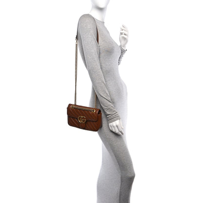 Gucci Azalea Calfskin Matelasse Diagonal Mini GG Marmont Shoulder Bag Cuir 2 of 11