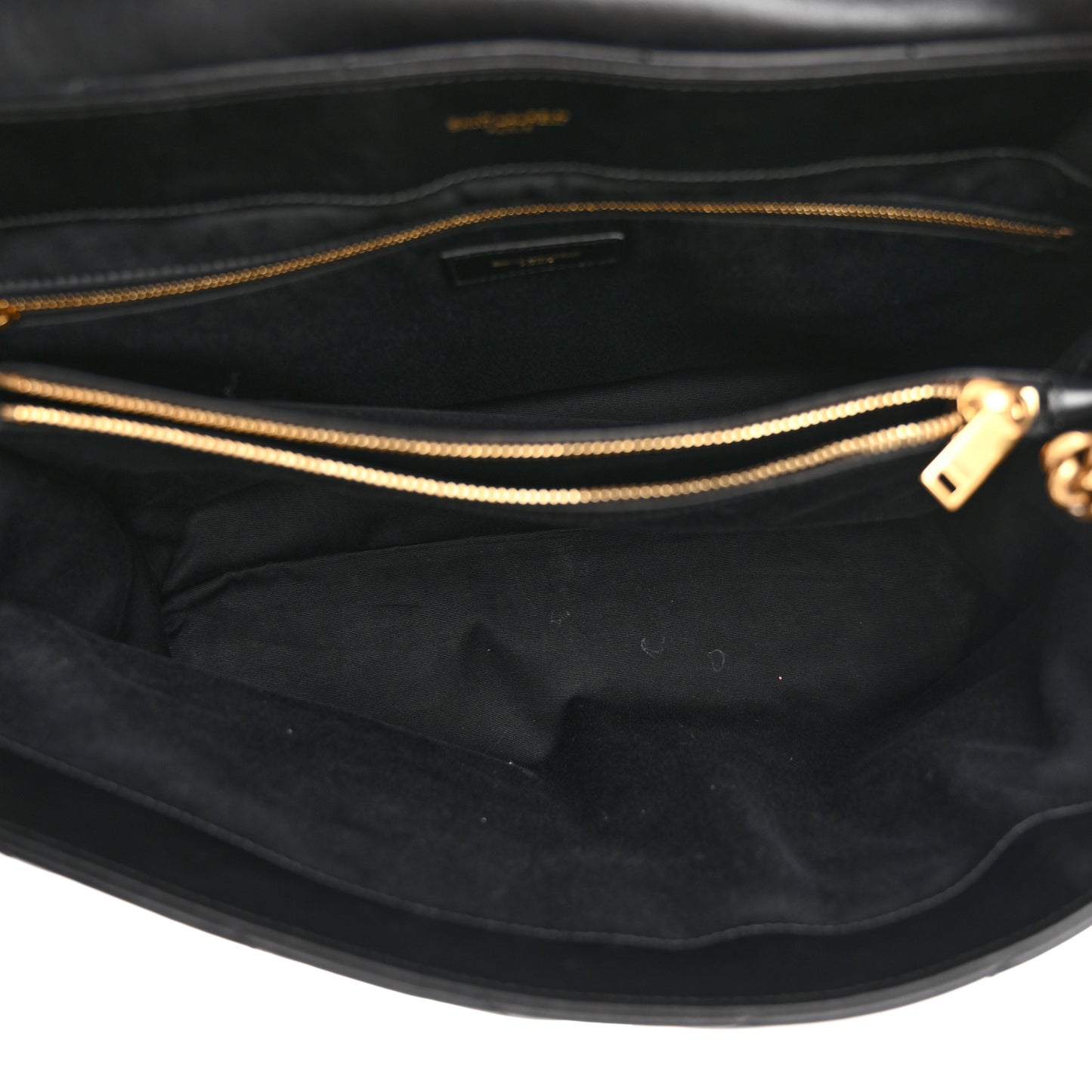 Calfskin Y Quilted Monogram Large Loulou Chain Satchel Black