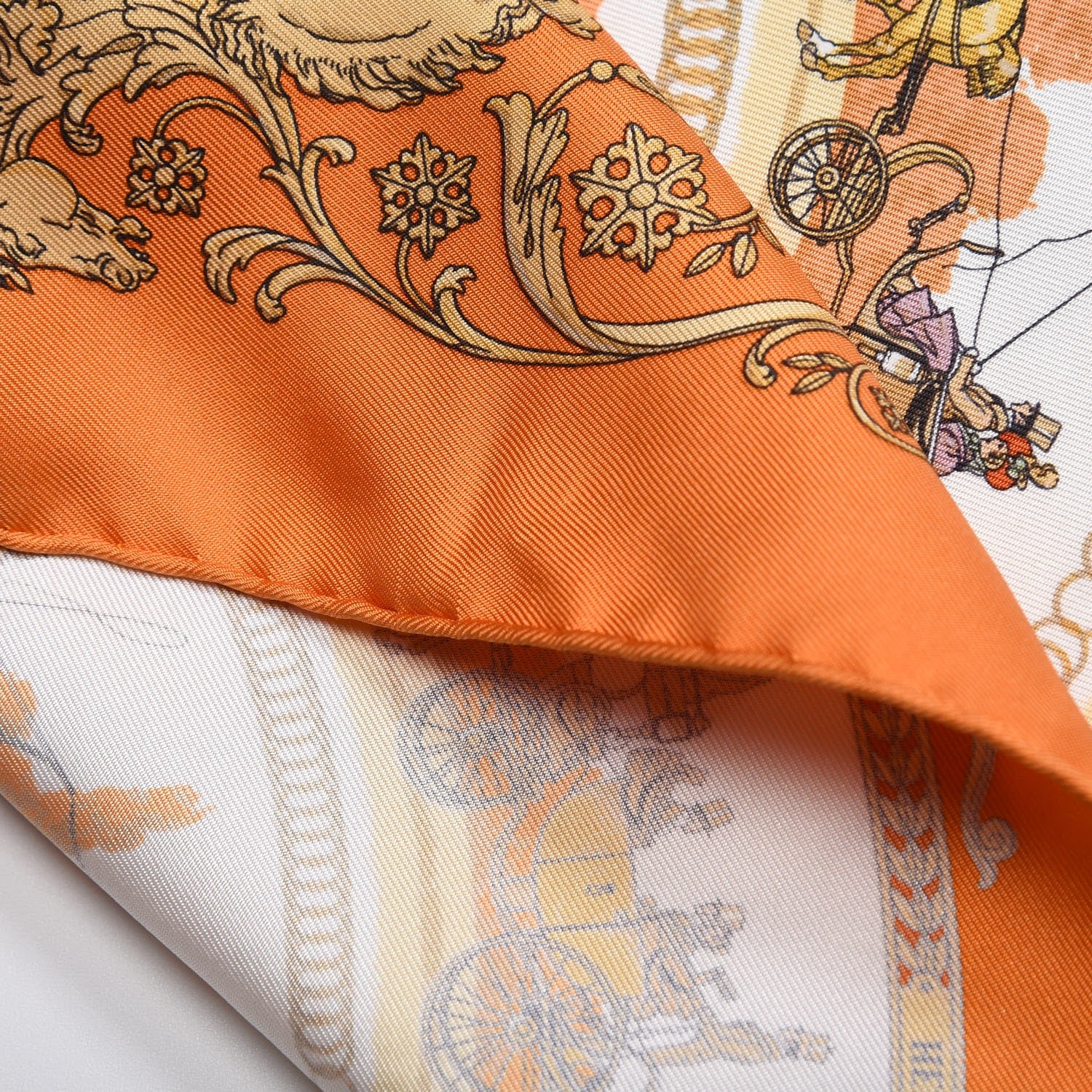 Hermes Silk La Promenade De Longchamps Pocket Square Scarf 4 of 6