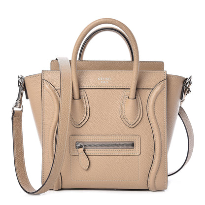 Celine Drummed Calfskin Nano Luggage Dune 1 of 10