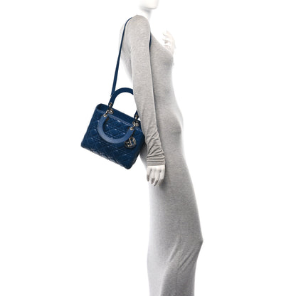 Christian Dior Lambskin Cannage Medium Lady Dior Blue 2 of 10