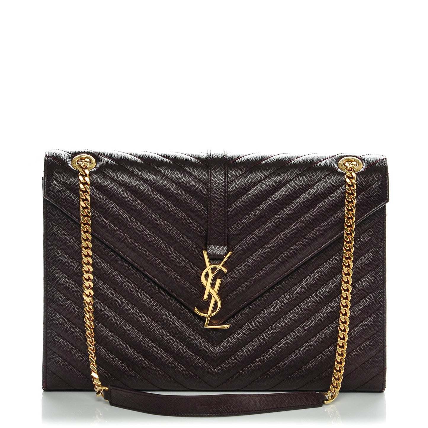 Grain De Poudre Matelasse Chevron Large Monogram Satchel Bordeaux