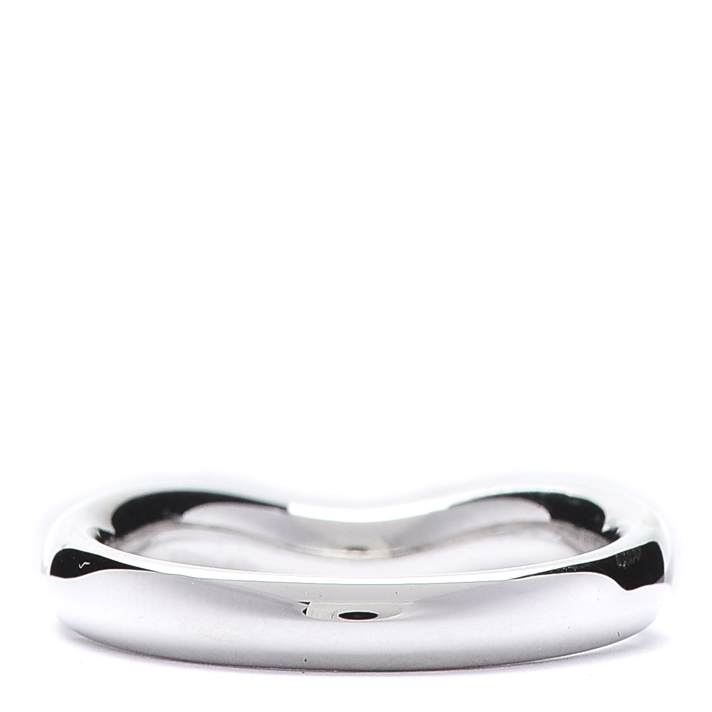 Platinum Diamond 3mm Elsa Peretti Curved Wedding Band Ring 48 4.5