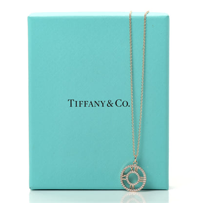 Tiffany 18K Rose Gold Diamond Small Atlas Open Pave Pendant Necklace 8 of 8