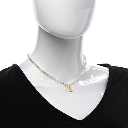 Christian Dior Pearl D Necklace Gold 2 of 6