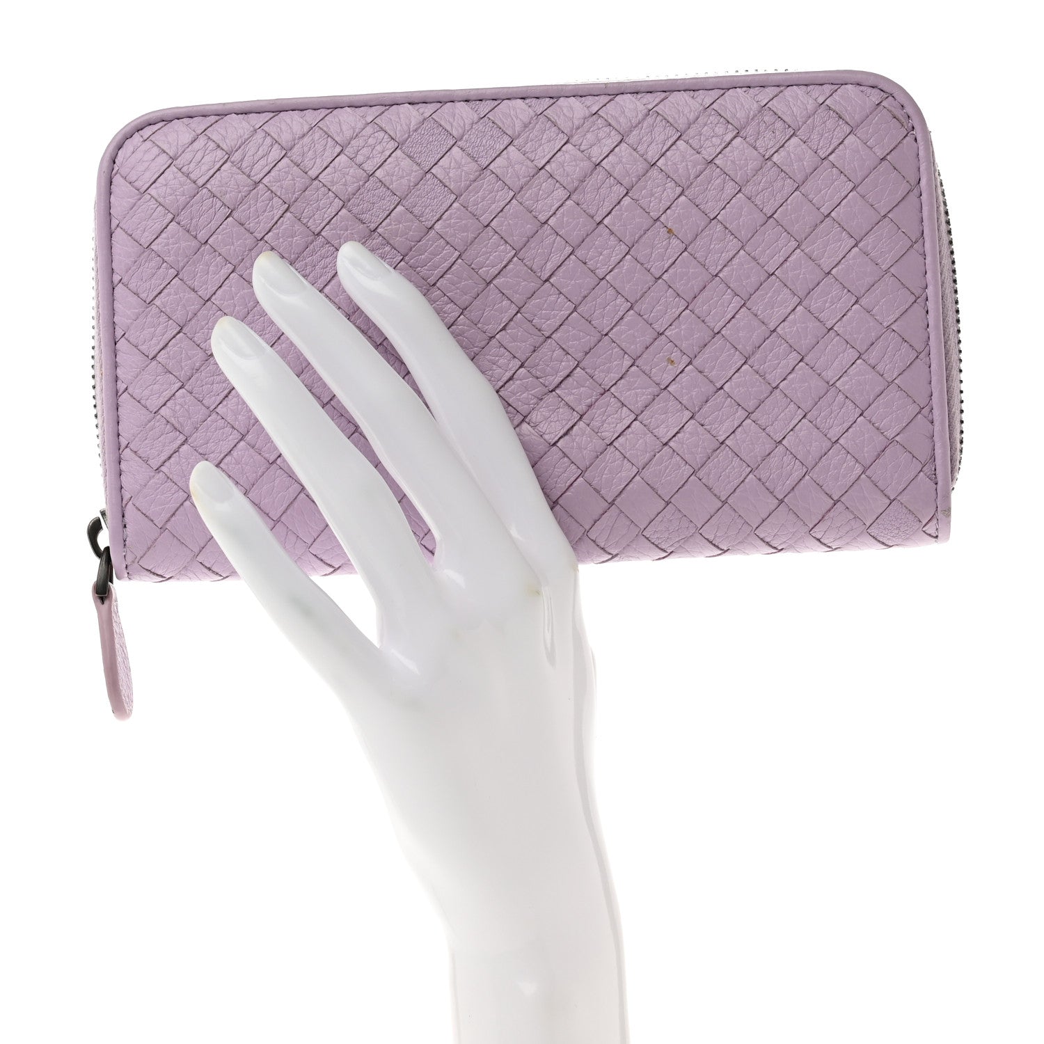 Bottega Veneta Nappa Intrecciato Zip Around Wallet Lilac 2 of 8