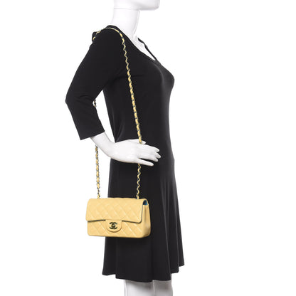 Chanel Lambskin Quilted Mini Rectangular Flap Yellow Blue 2 of 9