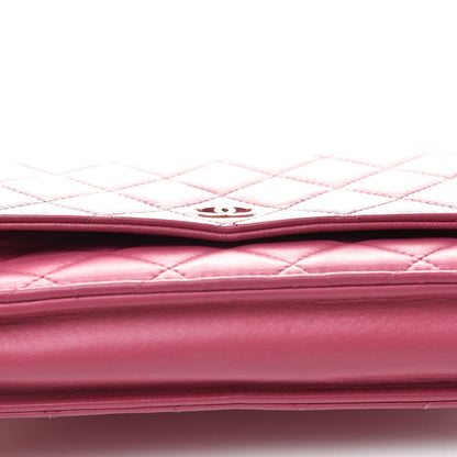 Chanel Lambskin Quilted Wallet On Chain WOC Pink 13 of 14