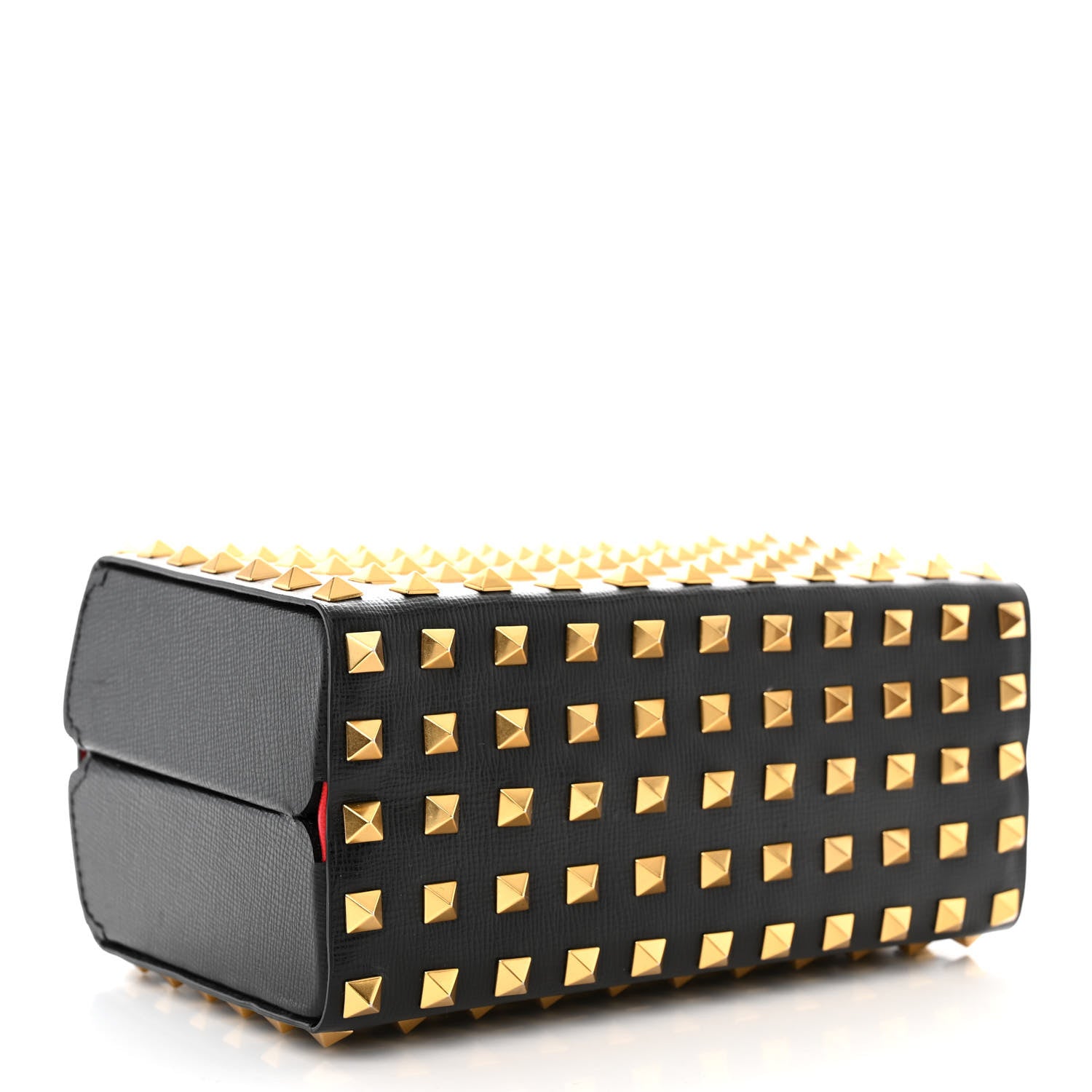 Valentino Garavani Grainy Calfskin Rockstud Allover Alcove Box Shoulder Bag Black 4 of 9