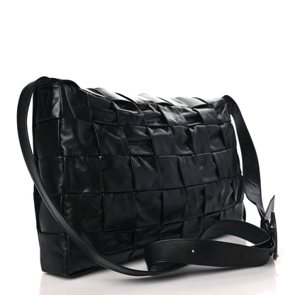 Bottega Veneta Paper Calfskin Maxi Intreccio Large Cassette Crossbody Bag Black 3 of 8