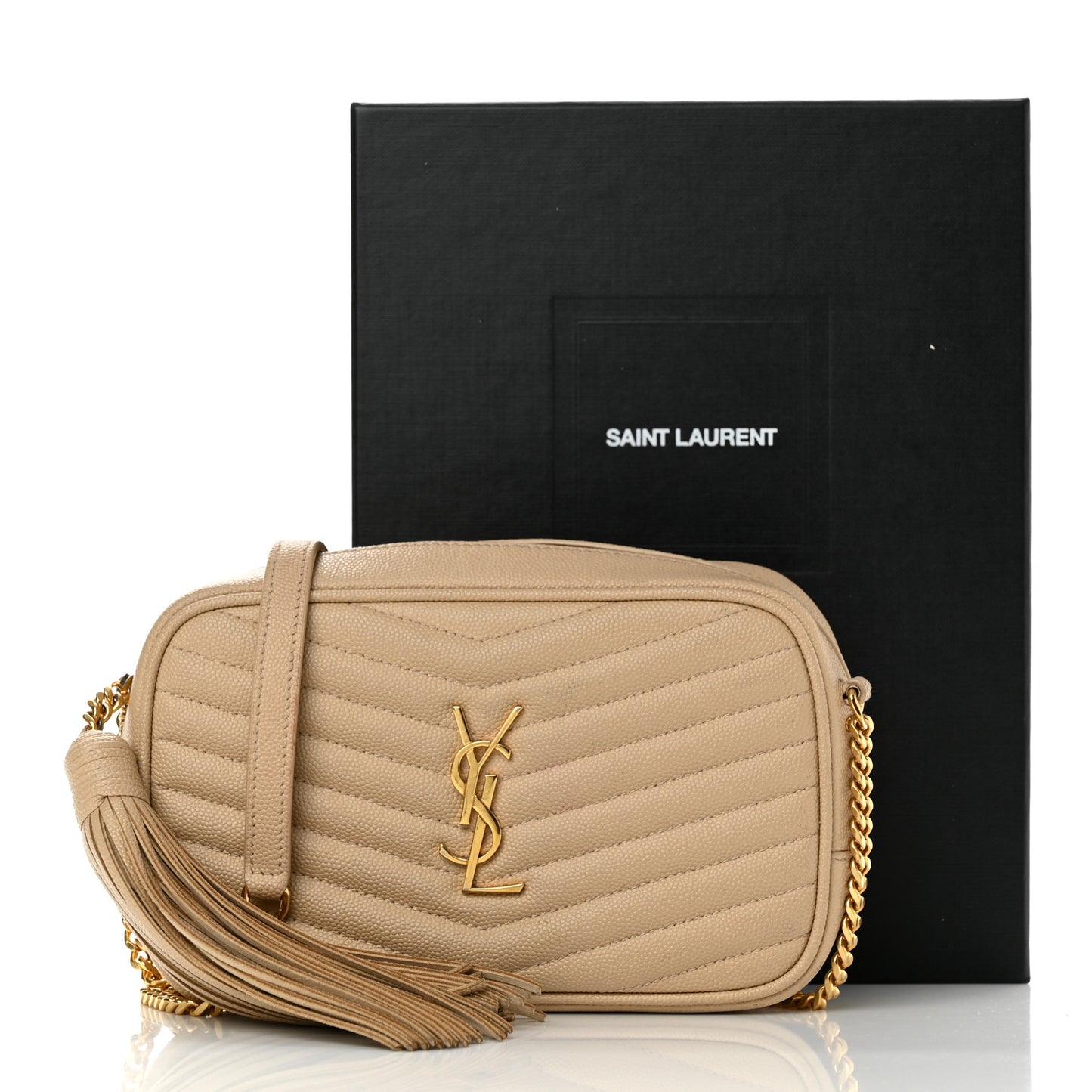 Grain De Poudre Matelasse Monogram Mini Lou Camera Bag Dark Beige