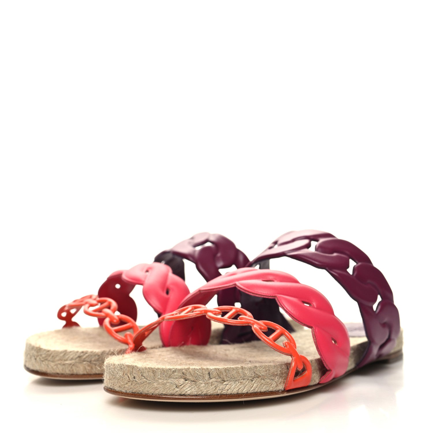 Hermes Nappa Gwen Espadrille Sandals 37 Multicolored Violet Lilas 3 of 9