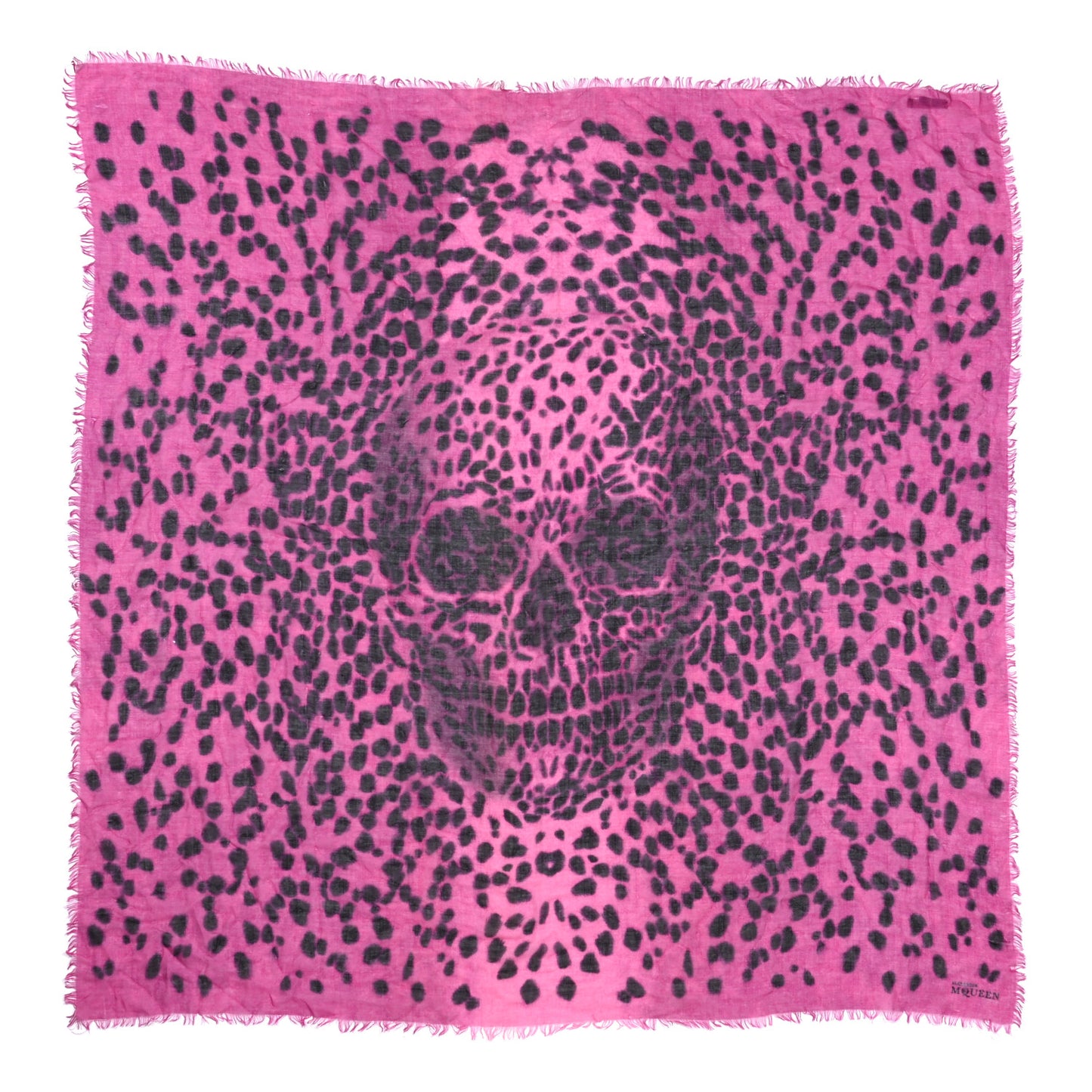 Cashmere Silk Skull Scarf Pink Black