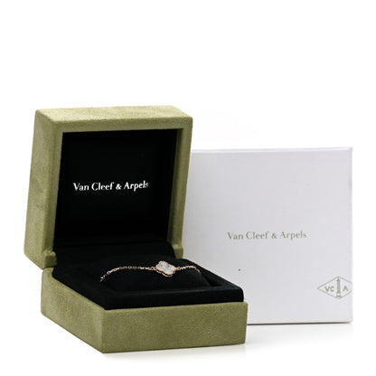 Van Cleef & Arpels 18K Yellow Gold Mother of Pearl Sweet Alhambra Bracelet 5 of 5