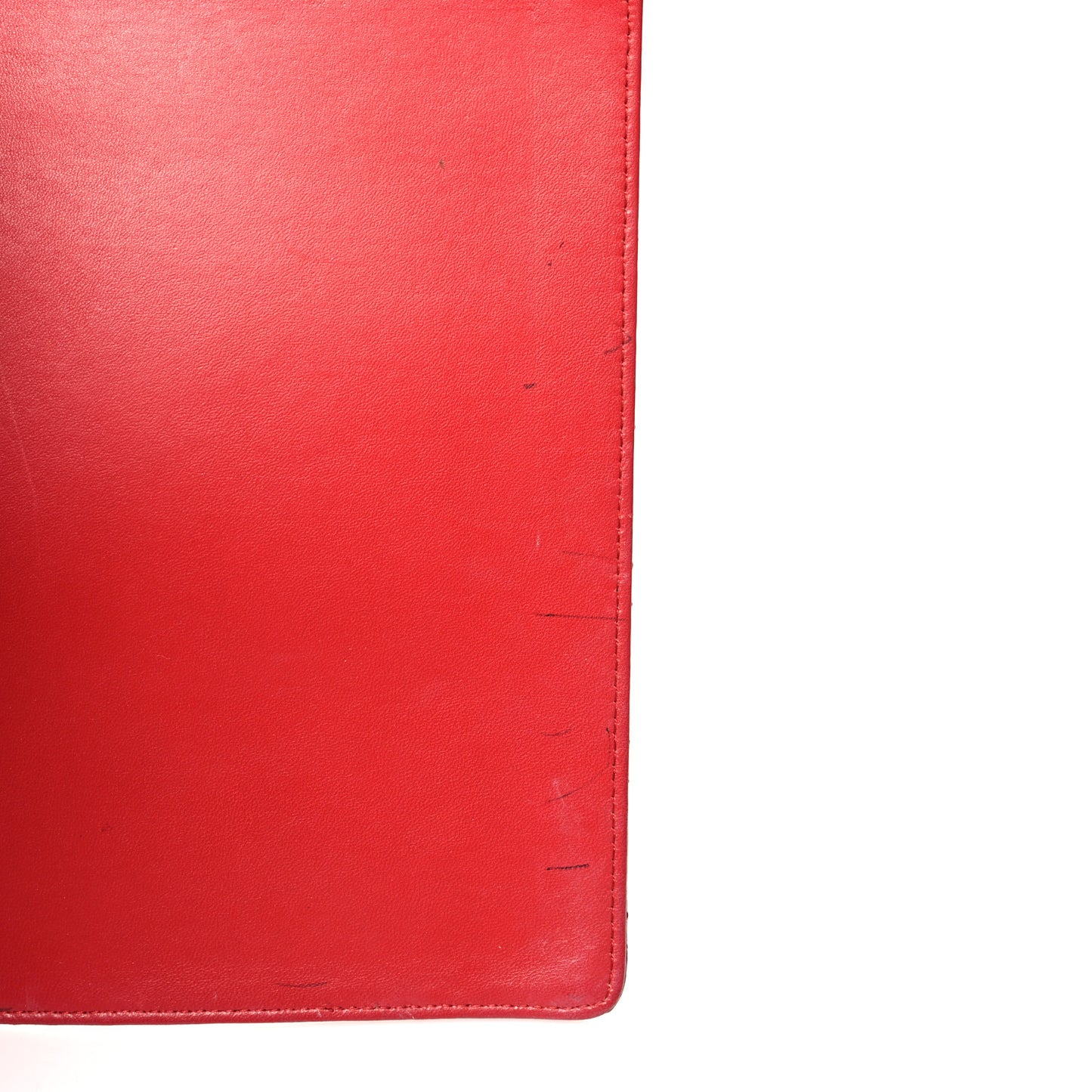 Lambskin Quilted Large Agenda Cover Red