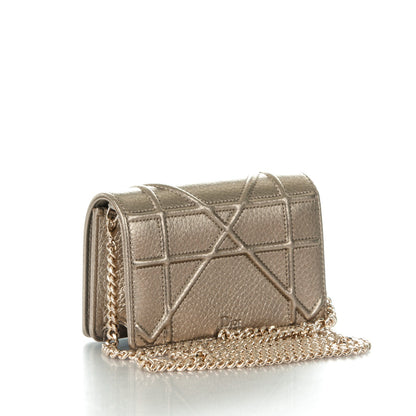 Christian Dior Metallic Grained Calfskin Baby Diorama Flap Bag Champagne 3 of 7