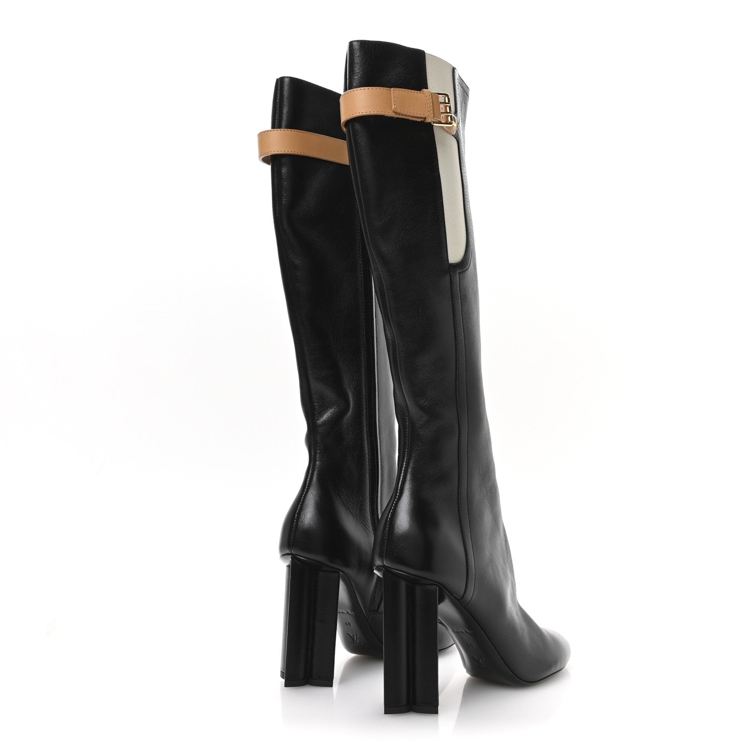Louis Vuitton Calfskin Silhouette High Boots 40 Black 5 of 10