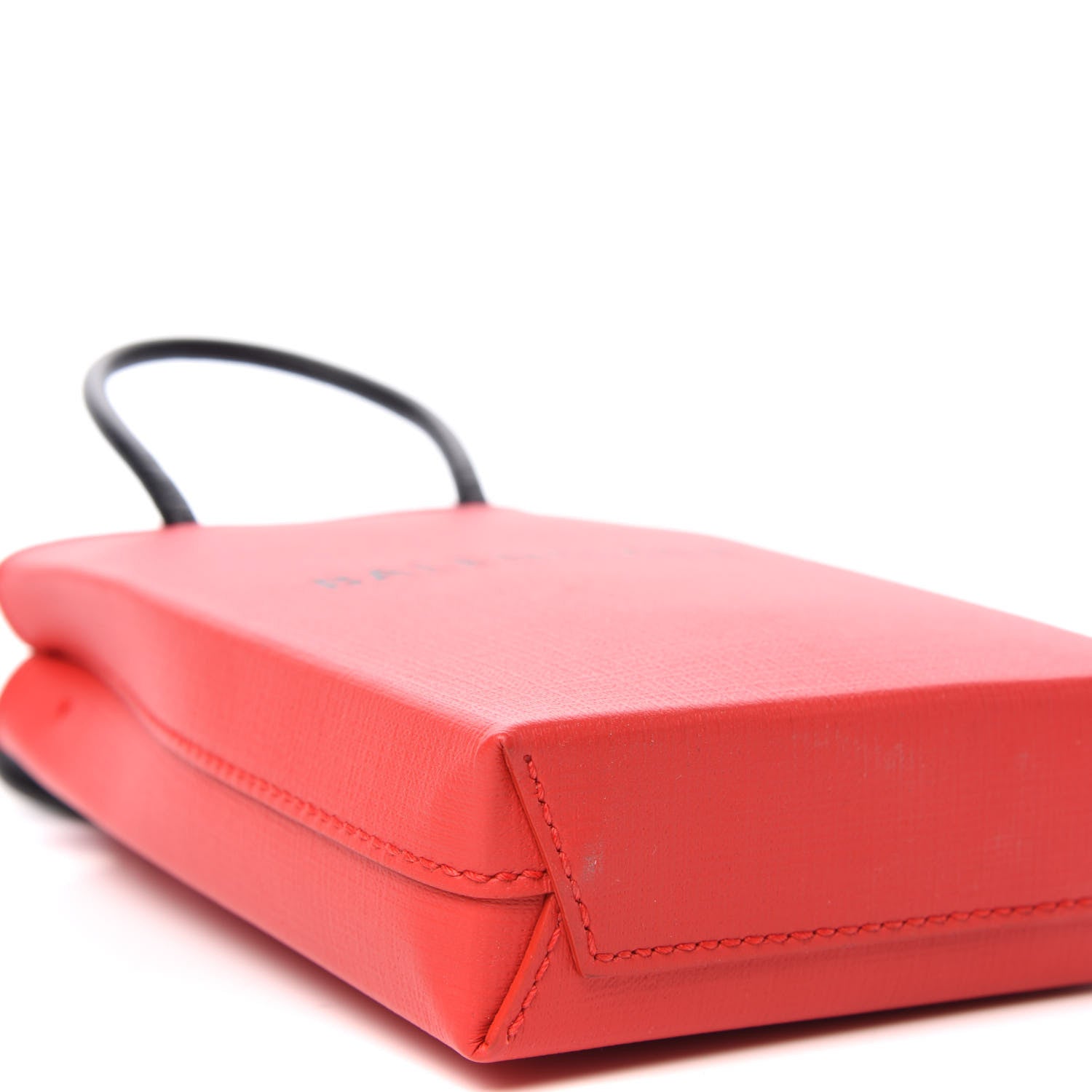 Balenciaga Squared Calfskin Logo Shopping Phone Holder Bag Red 8 of 10