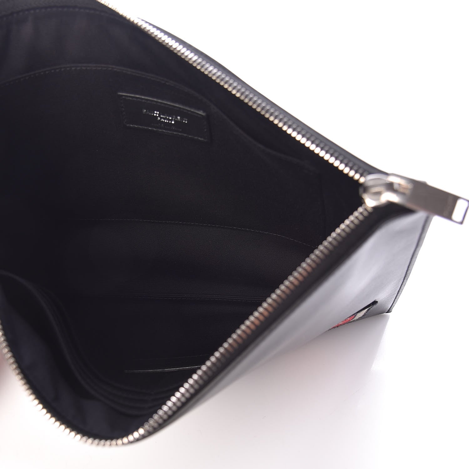 Saint Laurent Calfskin Embroidered iPad Pouch Black 5 of 7