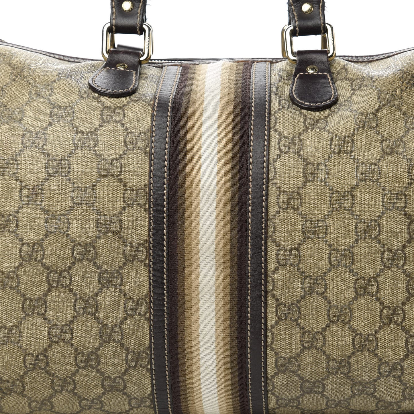 GG Plus Monogram Web Medium Joy Boston Dark Brown