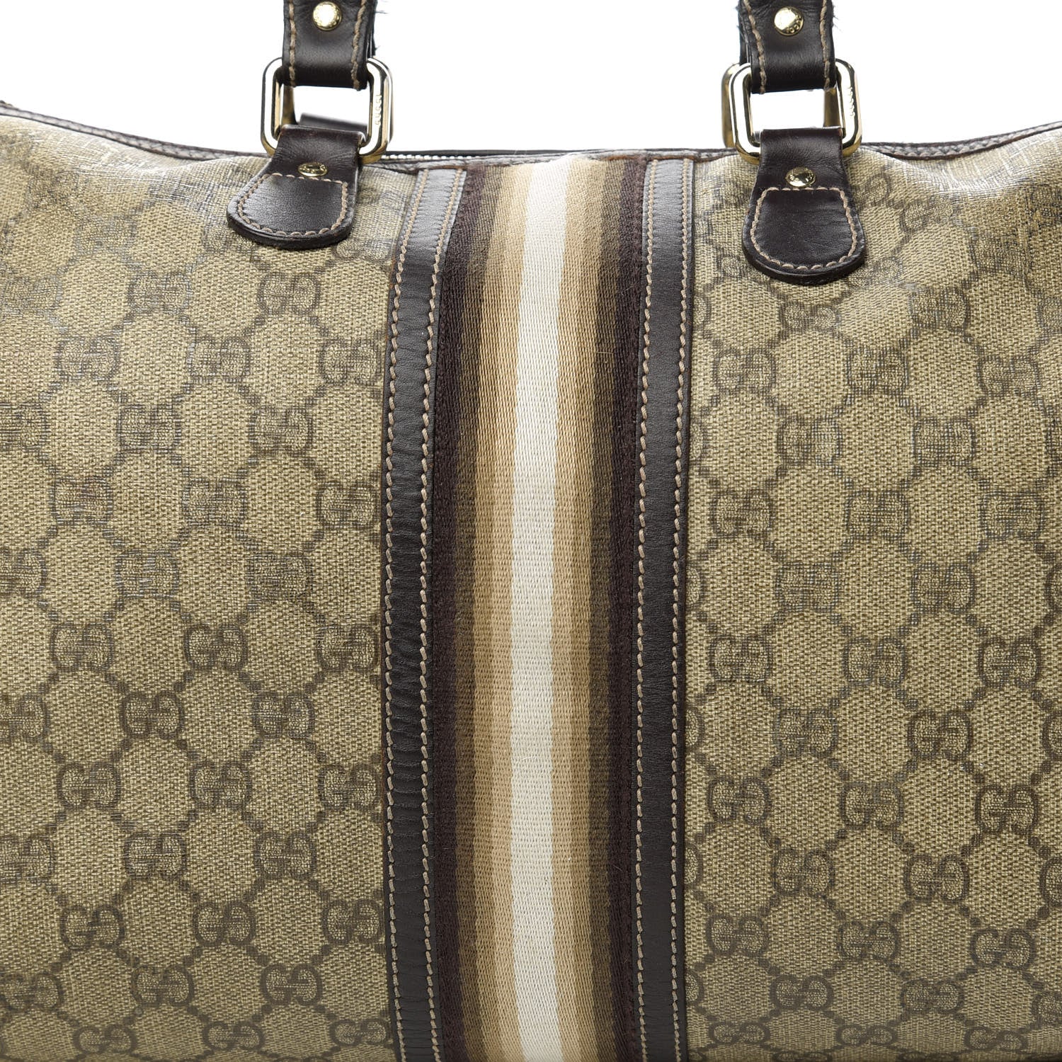 Gucci GG Plus Monogram Web Medium Joy Boston Dark Brown 10 of 11