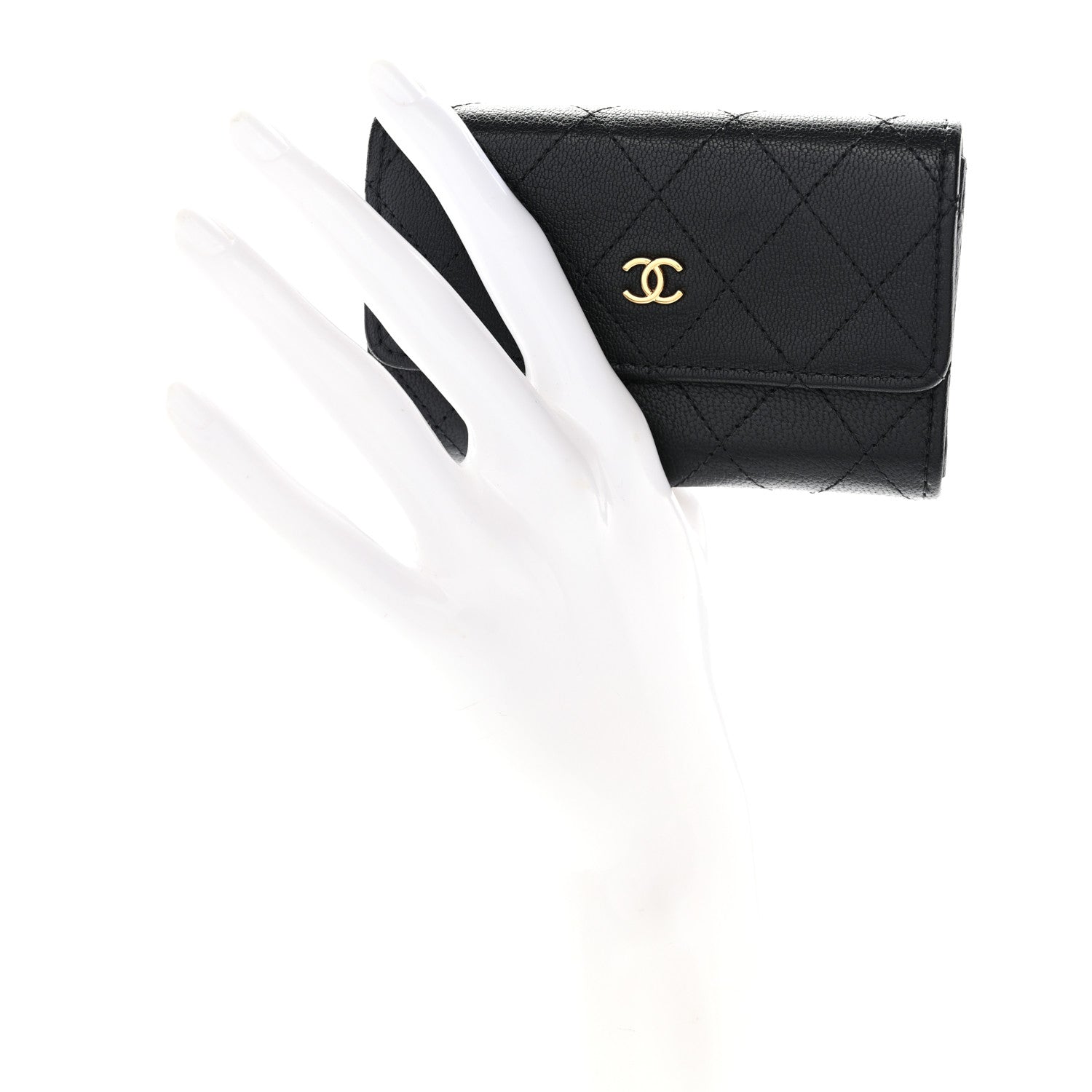 Chanel Goatskin Quilted Flap Card Holder Black 2 of 9