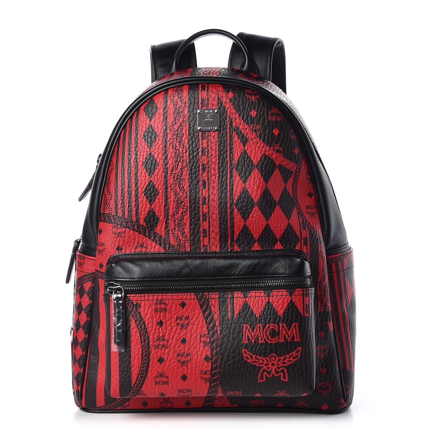 Visetos Baroque Print Medium Stark Backpack Black Red