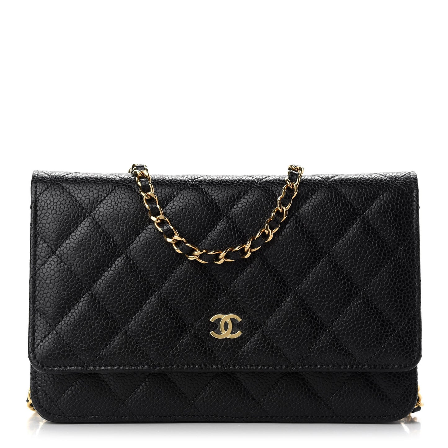 Caviar Quilted Wallet On Chain WOC Black