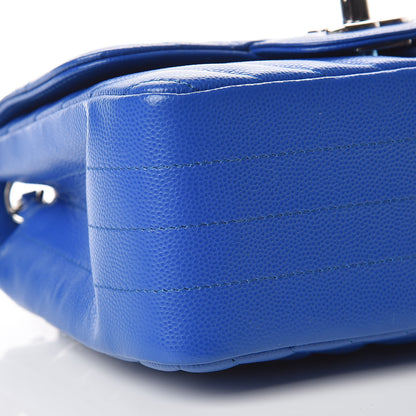 Chanel Caviar Chevron Quilted Mini Square Flap Blue 8 of 9
