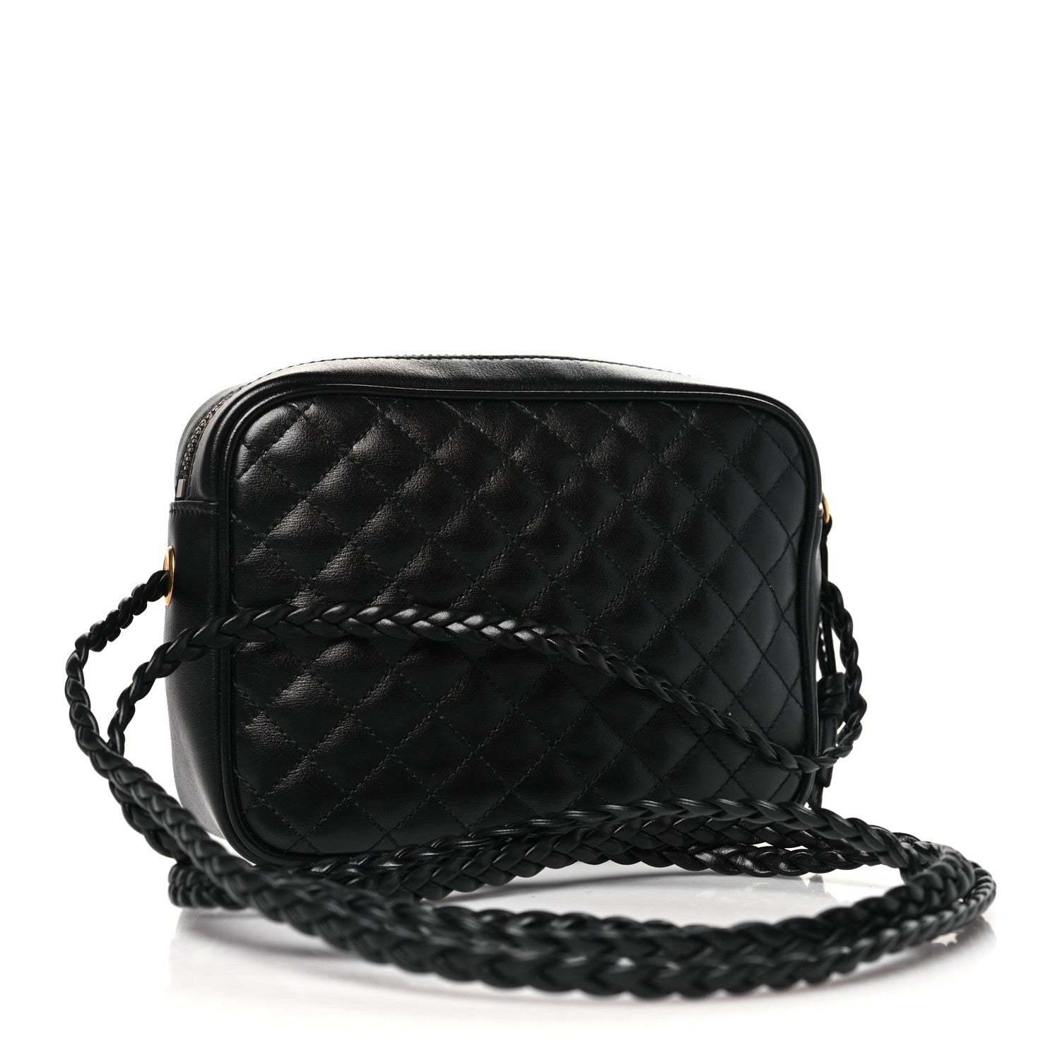 Gucci Calfskin Trapuntata Web Mini GG Shoulder Bag Black 3 of 11
