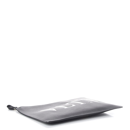 Valentino Garavani Calfskin VLTN Large Flat Zip Pouch Black 4 of 6