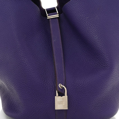 Hermes Taurillon Clemence Picotin Lock 26 GM Iris 8 of 12