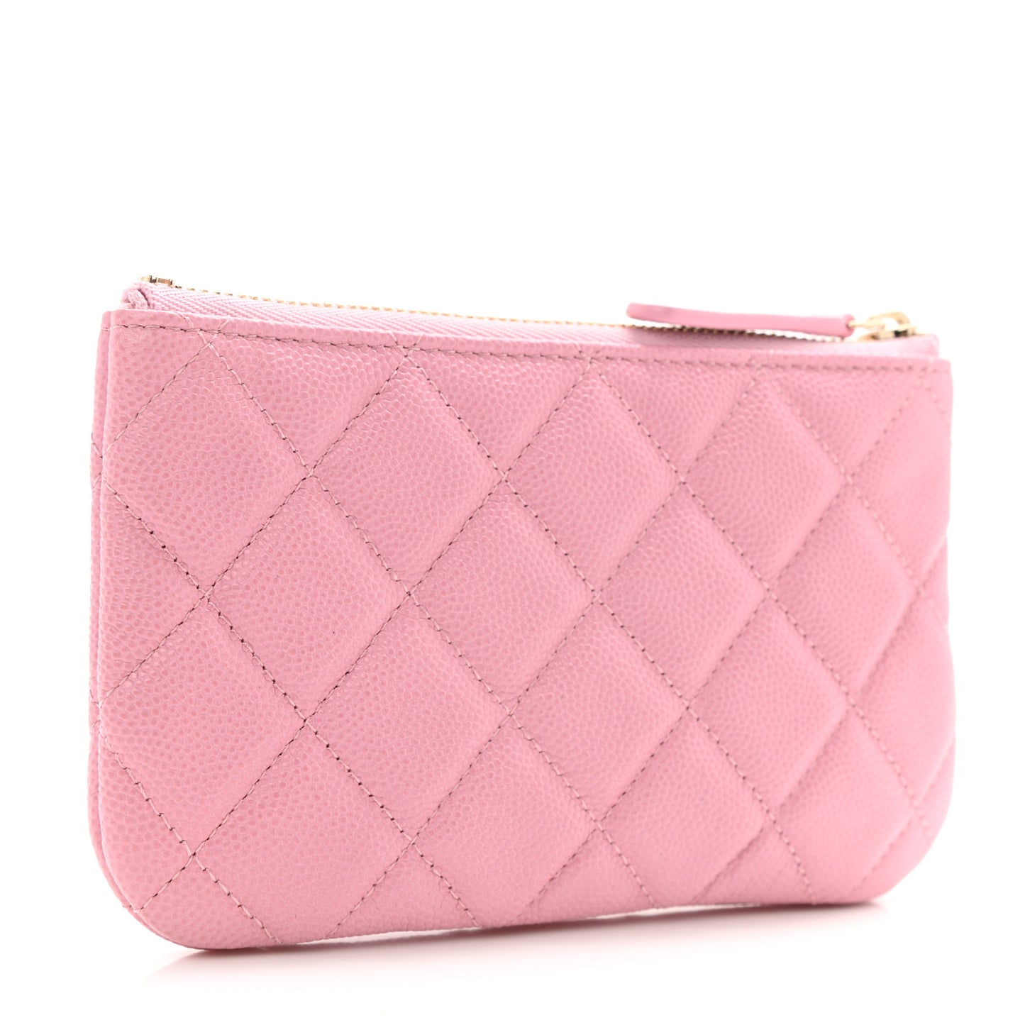 Caviar Quilted Small Cosmetic Case Pink