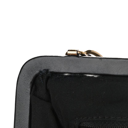 Chanel Glazed Calfskin Kisslock Frame Bag Black 15 of 16