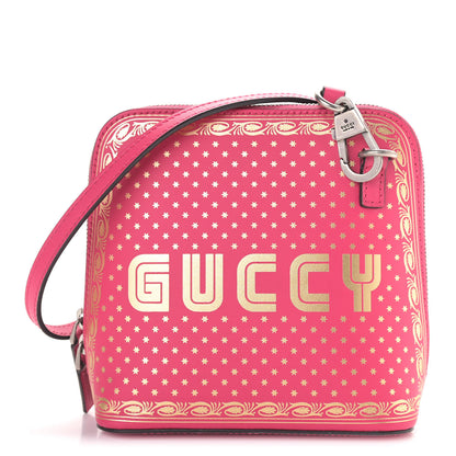 Gucci X SEGA Calfskin GUCCY Stars Mini Dome Shoulder Bag Violet Fuxia Gold 1 of 9
