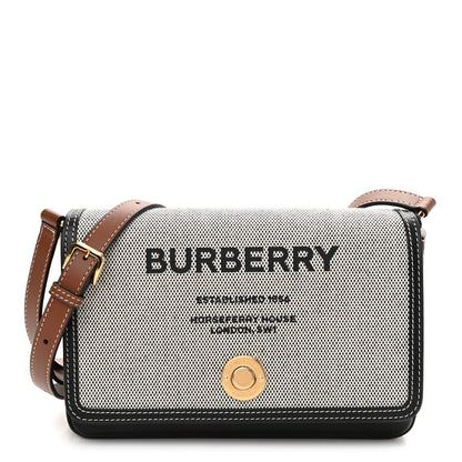 Burberry Cotton Canvas Horseferry Print Crossbody Bag Grey 1 of 9