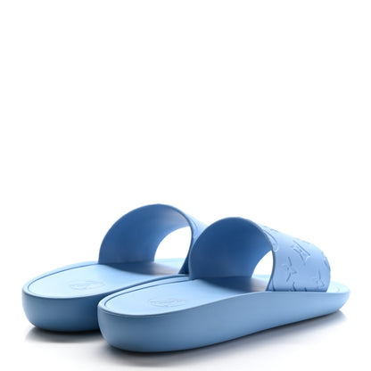 Louis Vuitton Rubber Monogram Embossed Sunbath Flat Mule 38 Blue 4 of 7