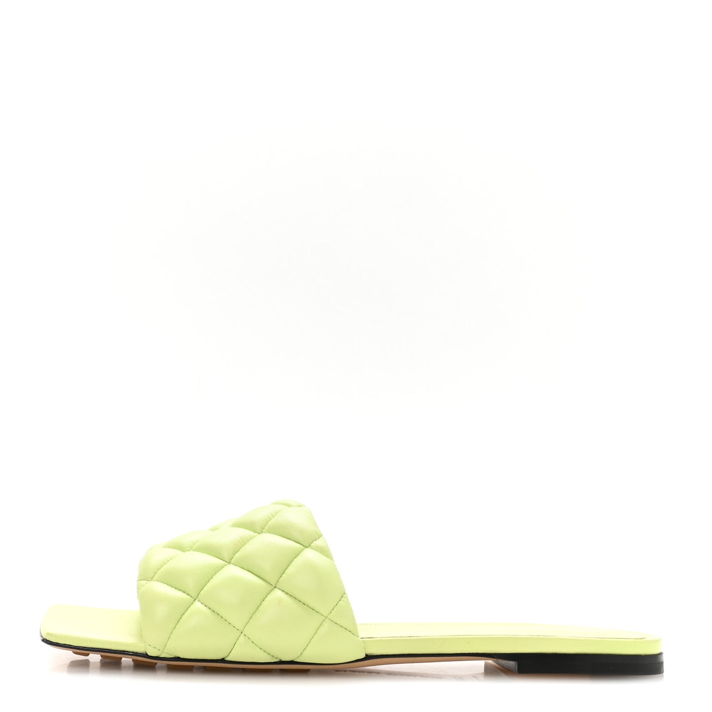 Nappa Matelasse Padded Flat Sandals 38.5 Lime Green