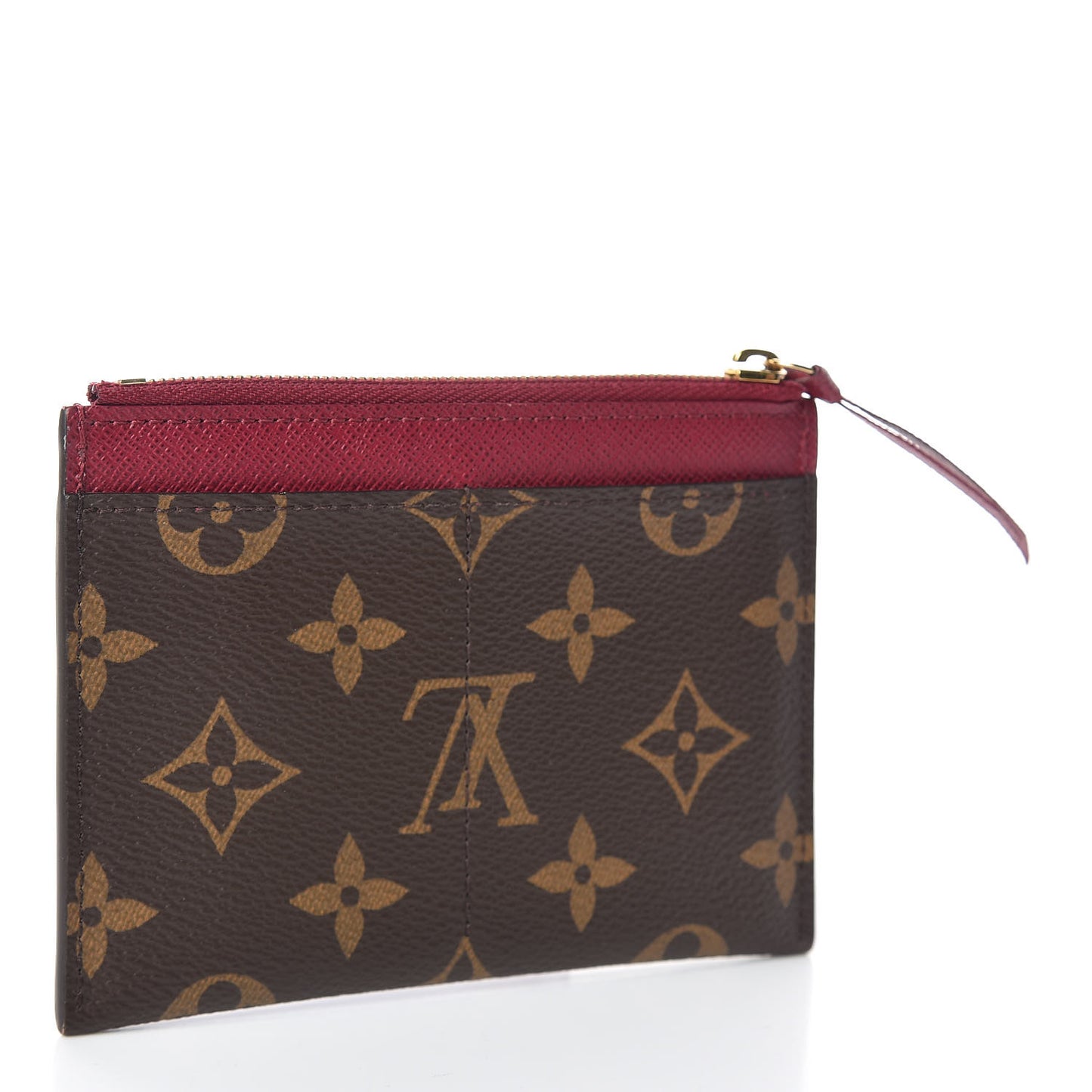 Monogram Zipped Card Holder Fuchsia