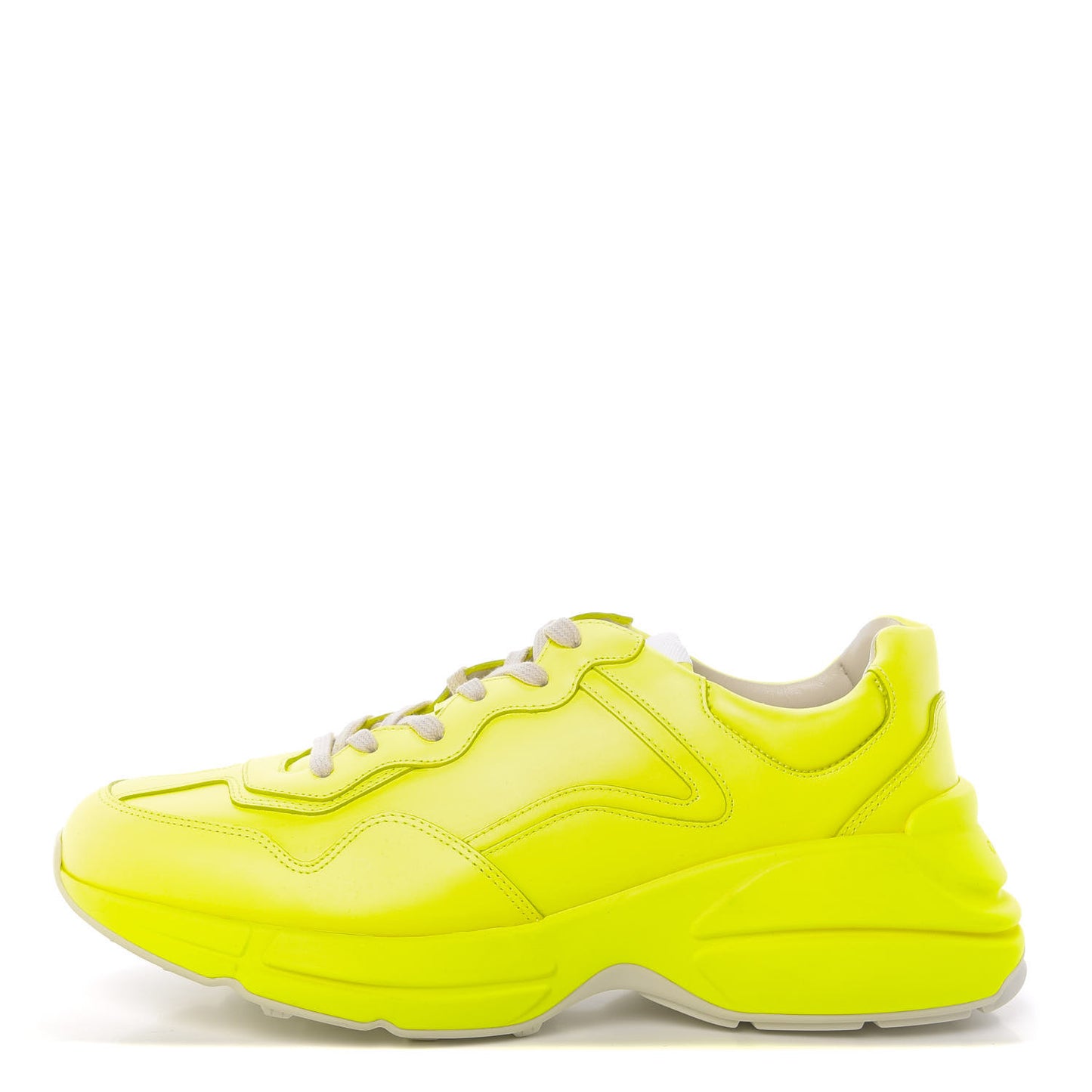 Calfskin Mens Rhyton Sneakers 9 Yellow Fluo