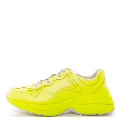 Gucci Calfskin Mens Rhyton Sneakers 9 Yellow Fluo 1 of 9