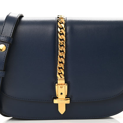 Gucci Azalea Calfskin Small Sylvie 1969 Flap Messenger Bag Blue 8 of 10