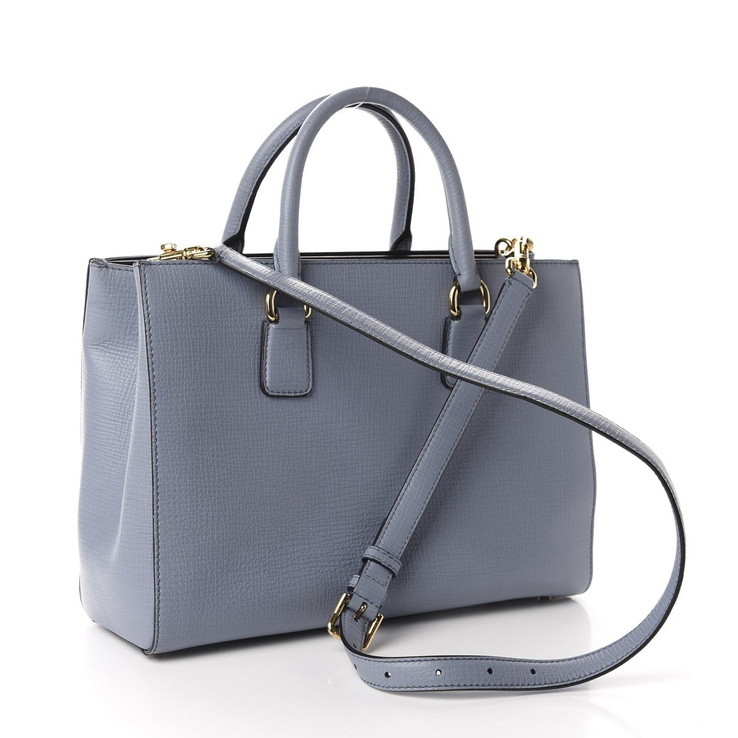Textured Calfskin Clara Tote Light Blue