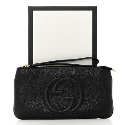 Gucci Pebbled Calfskin Soho Wristlet Black 7 of 7