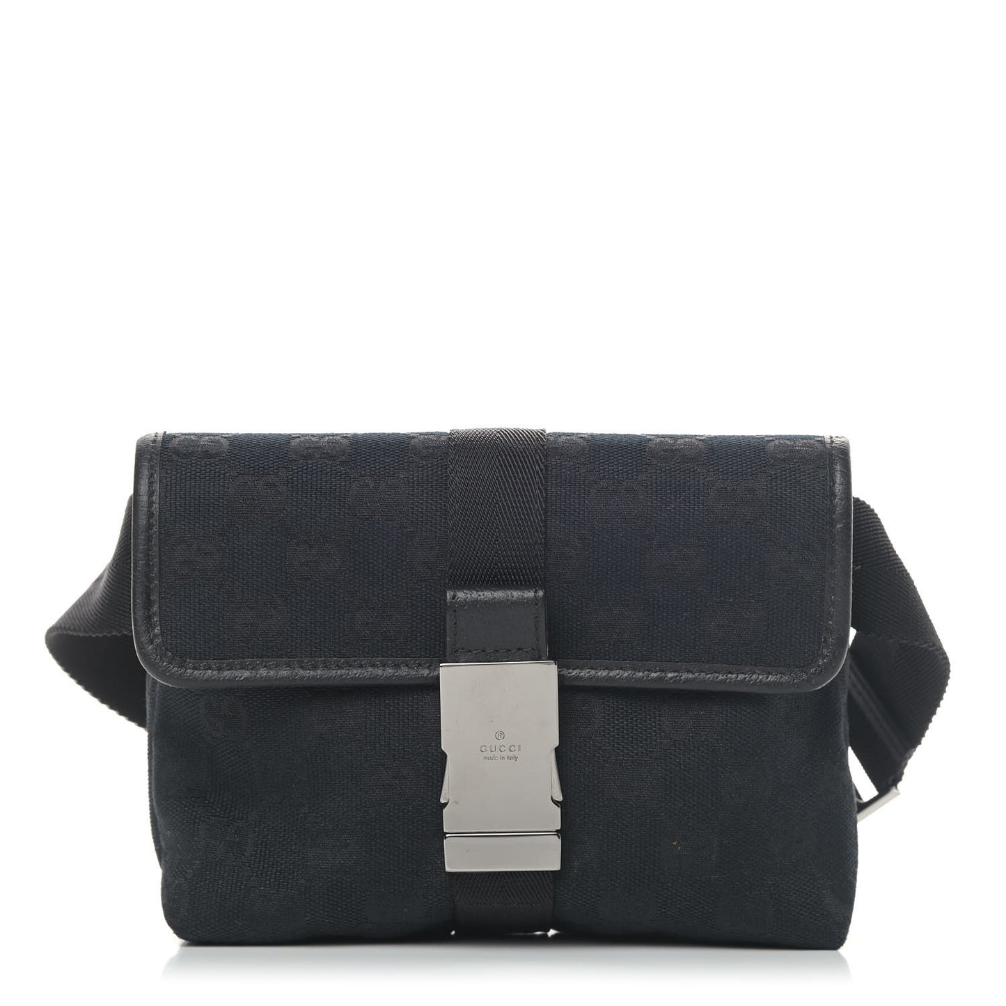 GG Monogram Web Buckle Belt Bag Black